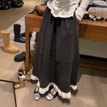 【意法】XTZ2024年冬款半身裙秋设计感显瘦高腰复古法式宽松女