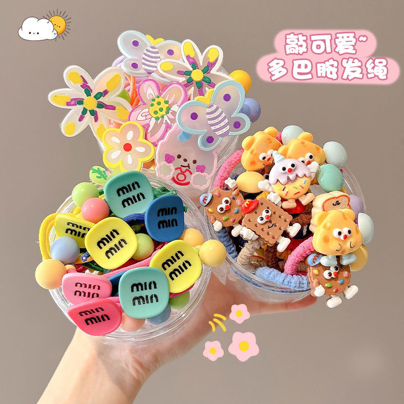 Niñas no lesionan la dopamina cabello niños de alta elasticidad correa de cabello de cabello niñas lindas princesas coreanas tocado