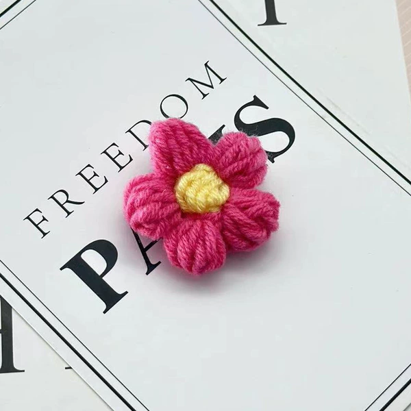 Rose red puff fibrus brooch