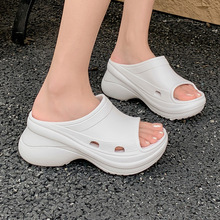 新款厚底拖鞋女夏外穿高级感凉拖松糕底增高居家坡跟凉拖女潮批发