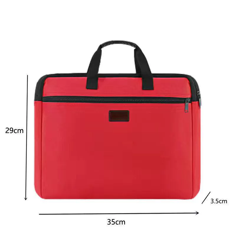 Handheld capacious cloth bag for documents with zipper, files bag for folders
