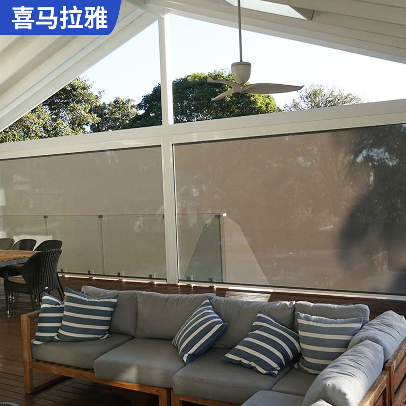 Al por mayor al aire libre eléctrico a prueba de viento persiana cortina inteligente al aire libre a prueba de lluvia sombrilla cortina de aislamiento de bloqueo de luz