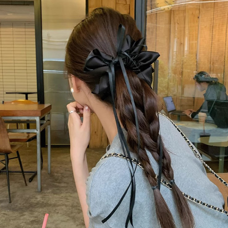 Scrunchie fiocco stile balletto color crema accessorio elegante_voghion.com