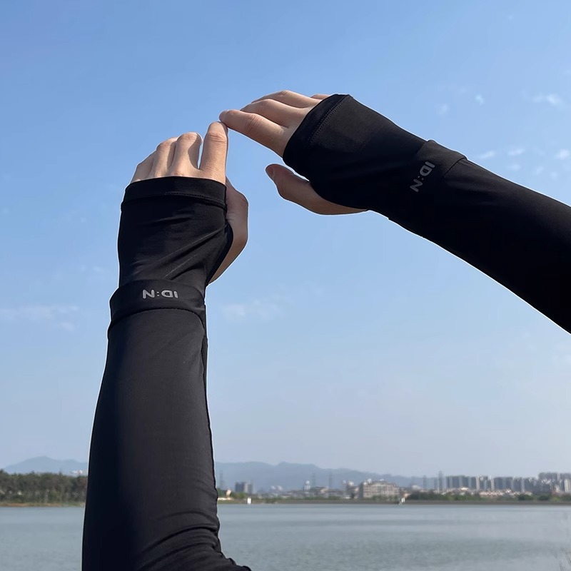 Mangas de hielo de protección solar hombres mangas de mano de verano, seda de hielo, mangas frías sueltas al aire libre hombres guantes de pesca de verano grandes
