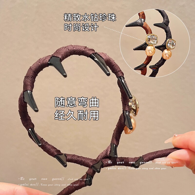 水钻高颅顶发箍女款日常外戴高级感洋气时尚头箍洗脸压发发卡头饰|undefined
