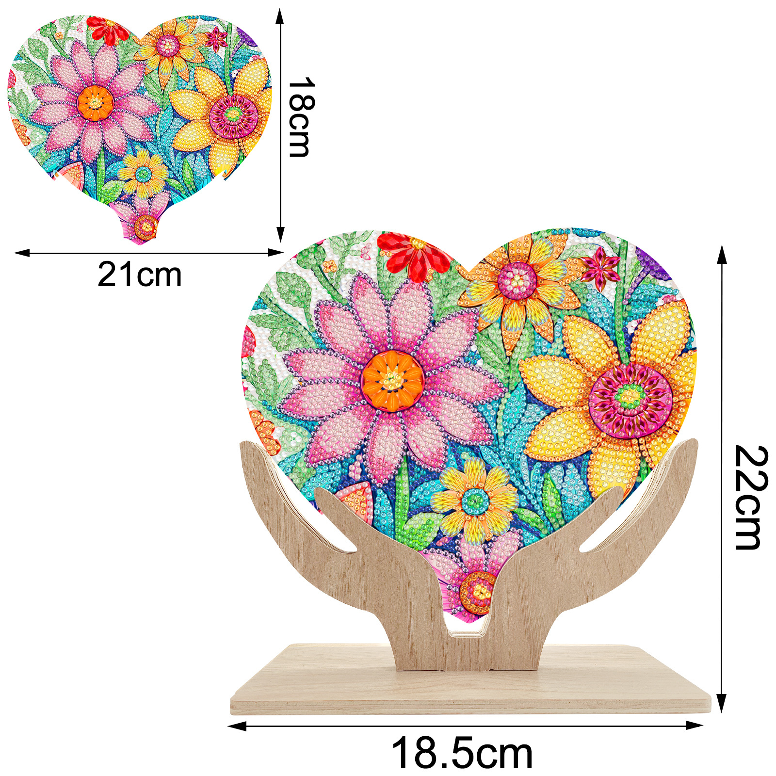 Pintura de diamante alrededor de madera amor mariposa DIY dibujo de diamante decoración de escritorio venta al por mayor en caliente transfronteriza