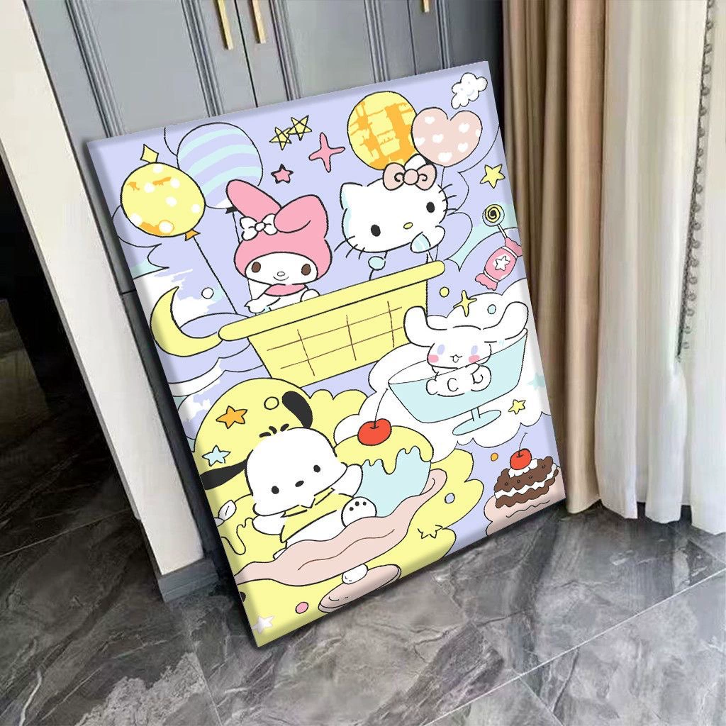 Стиль инса niche Санрио цифровая масляная живопись diy горизонтальная версия вертикальная версия домашние аксессуары ручная декоративная живопись