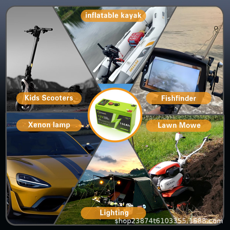 12V 150Ah ポータブル充電式バッテリー USB 電源ディスプレイポート付き多目的バックアップ電源ドロップシッピング|undefined