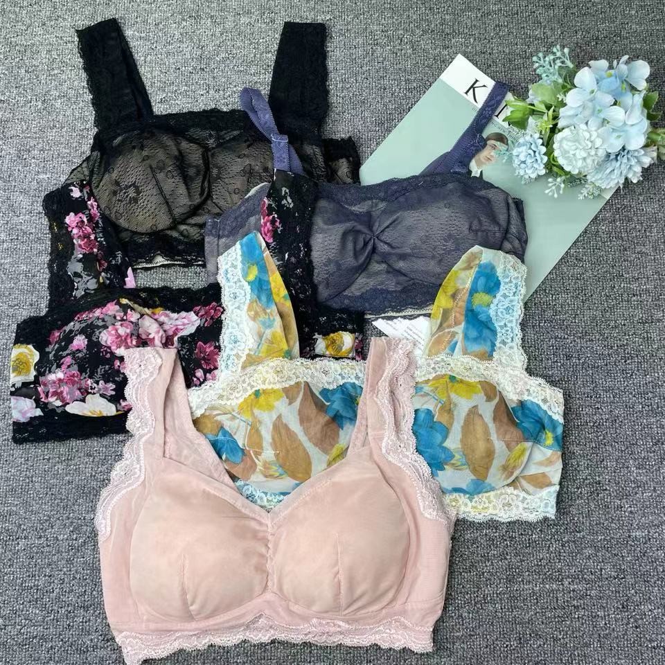 Venta al por mayor de puesto en vivo Varios multicolores más tamaño dormir cómodo Sujetador deportivo inalámbrico ropa interior no vinculante