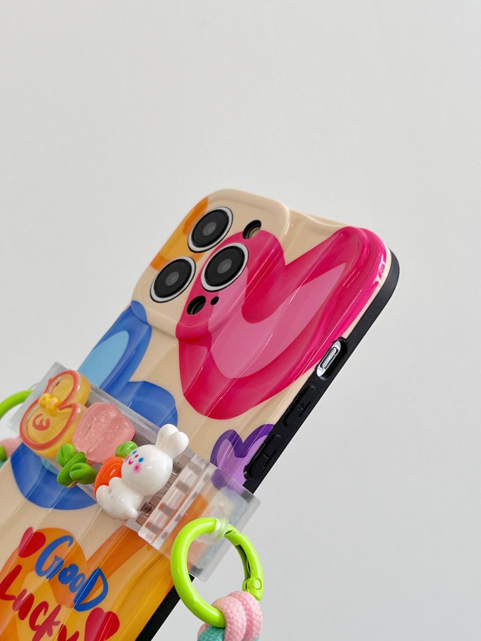 Silica Gel Color Block Heart Shape Funny Sweet Phone Cases Phone Accessories display picture 10
