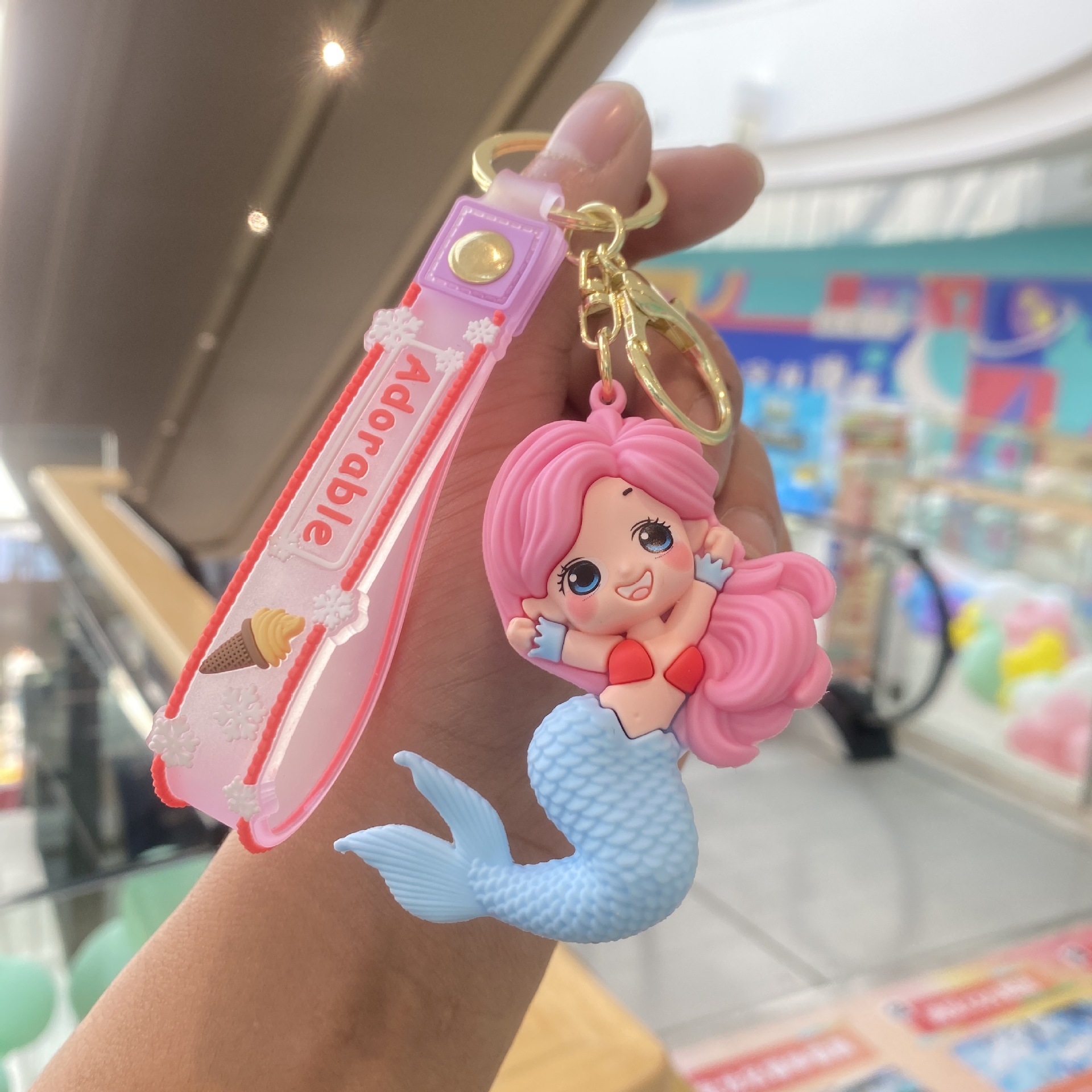 Nueva sirena llavero lindo muñeca colgante coche bolsa muñeca máquina pequeño regalo adornos al por mayor