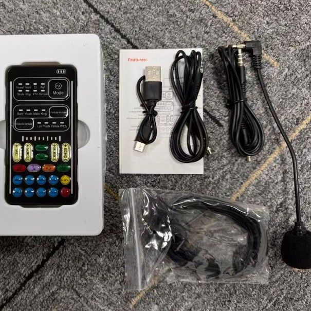 I9 Cross-Border Computer Sound Card Voice Changer for Gaming, Pubg, Outdoor Tiktok Streamer, Karaoke Recording Voice Changer