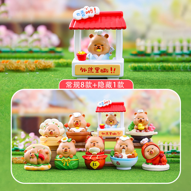小红书同款豚门许愿农场卡通盲盒创意潮玩卡皮巴拉儿童玩具装饰品|undefined