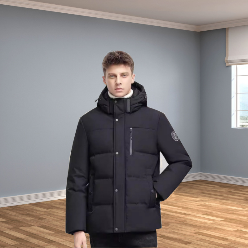 2026년 겨울 신상 남성용 화이트 구스다운 재킷, 극한 추위 시리즈, 패셔너블하고 다재다능한 고급 후드형 보온 재킷