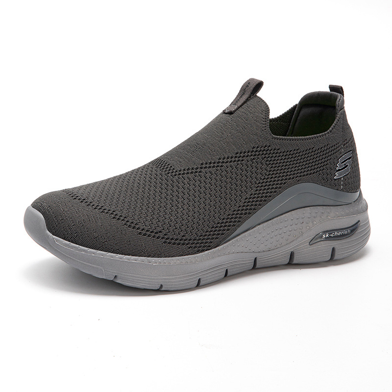 Gran tamaño transfronterizo nuevo estilo venta caliente de cuatro estaciones zapatos para caminar zapatos para ancianos zapatos de hombre casuales transpirables tejidos voladores de un pie comercio exterior