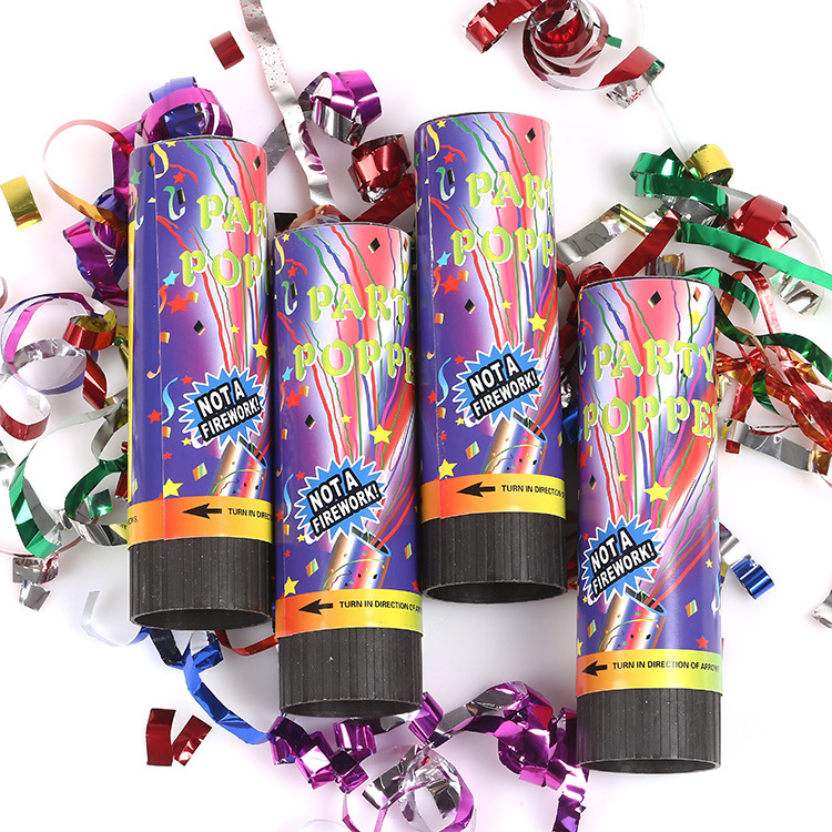 Spring Fireworks, Confetti Cannons, Festive Party Celebration Wedding Supplies, Hand-Twisted Rotating Spray Tubes for Celebration