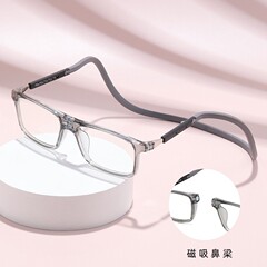 磁気吸老眼鏡首携帯神器超軽量防失ファッション老眼鏡老人単光眼鏡フレーム