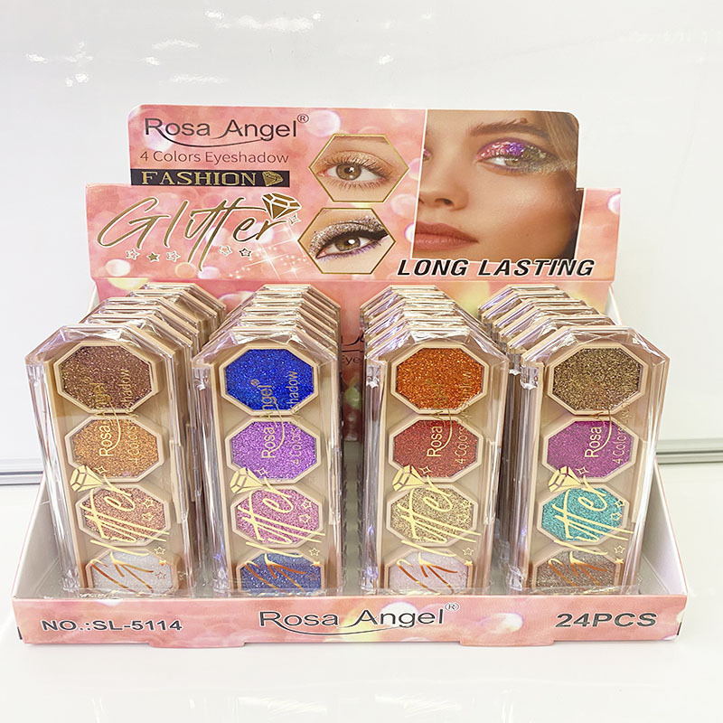 Cross-border nuevo rosa ángel multicolor sequinilla oro cebolla polvo sombra de ojos maquillaje de etapa brillante maquillaje Yiwu color al por mayor
