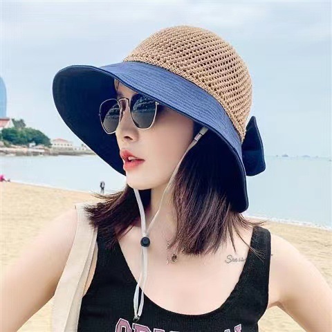 Spring and summer hats for women, new fashion sun hats with bows, sun protection hats, Korean version UV fisherman hats wholesale