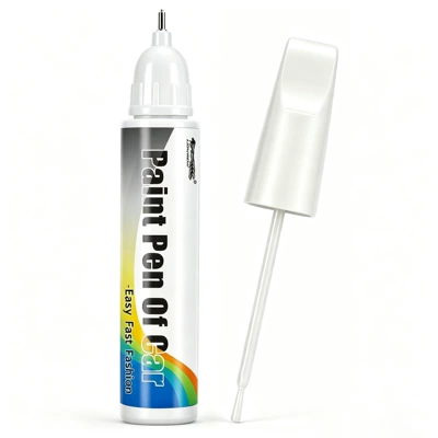 Cross-border new car touch-up paint pen, pearl white and black, scratch repair paint and clear coat set, directly from the factory, customizable (Avtomobil boya qələmləri) - 12ml-car-touch-up-paint-pen-universal-white