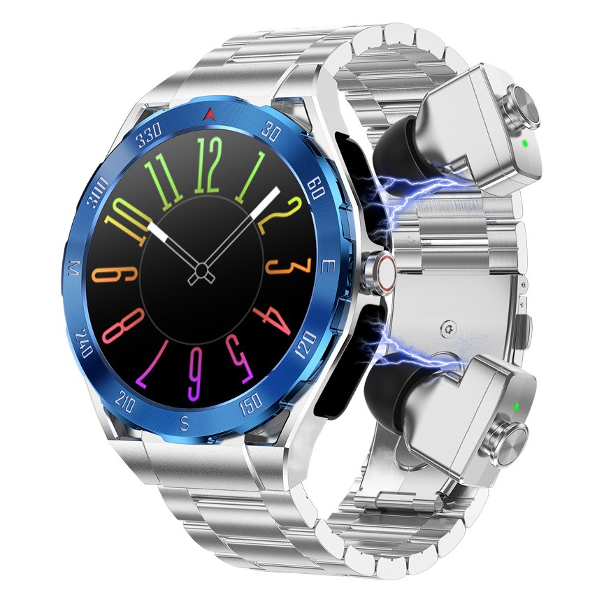 Nuevo F33 1,43 AMOLED reloj inteligente TWS auriculares dos en uno monitoreo de salud de música local