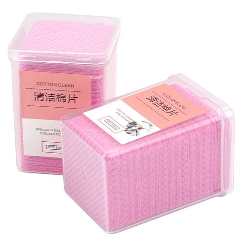 Wholesale Pink Latex Bottle Mouth Cleaning Cotton Pads, Non-woven Cloth Box, Loading Adhesive Wiping Cloth, 200 Sheets/Box