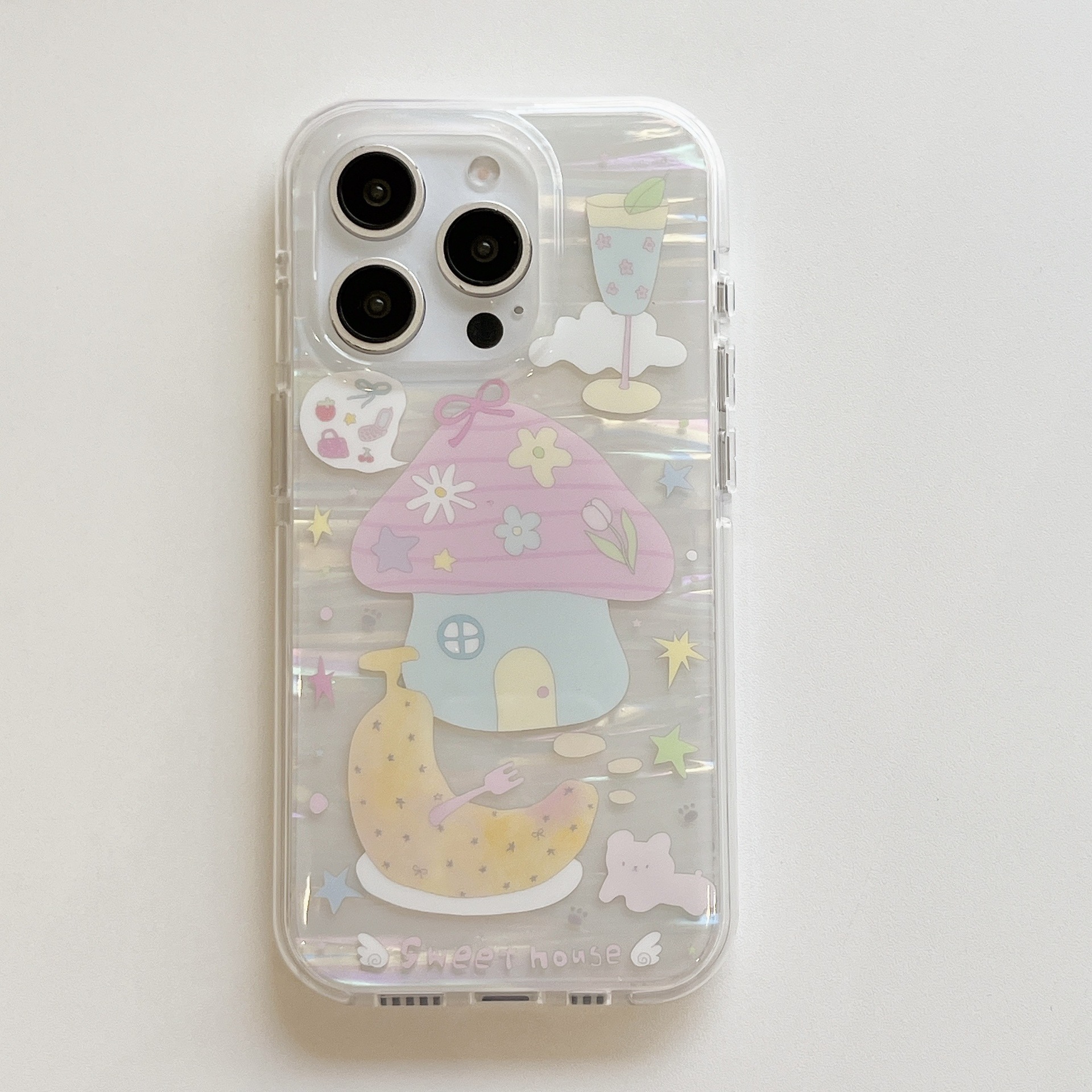 Ins viento patrón de concha casa plátano para iphone16ProMax funda para teléfono móvil Apple 14/15 mujer 13 nuevo