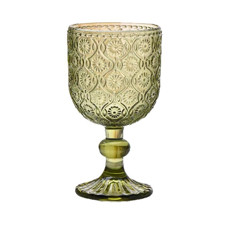 Nuevo retrógrado tallado alto taza de agua taza de vino taza de bebida creativa elegante casa hotel café utensilios de vino