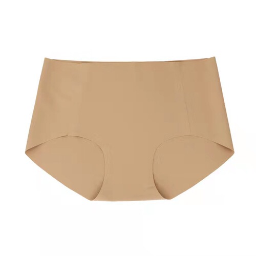Plain muscle seamless breathable mid-waist women's underwear solid color tummy control buttocks pure cotton crotch seamless briefs summer briefs