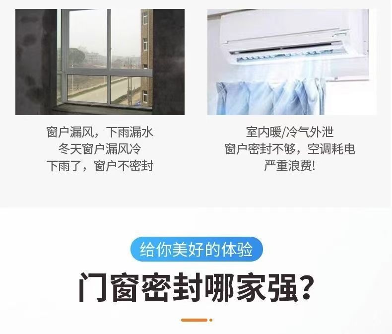Door Gap Sealing Strip, Door Bottom Soundproofing, Thermal Insulation, Shock Absorption Foam, Self-Adhesive Epdm Sealing Rubber Strip