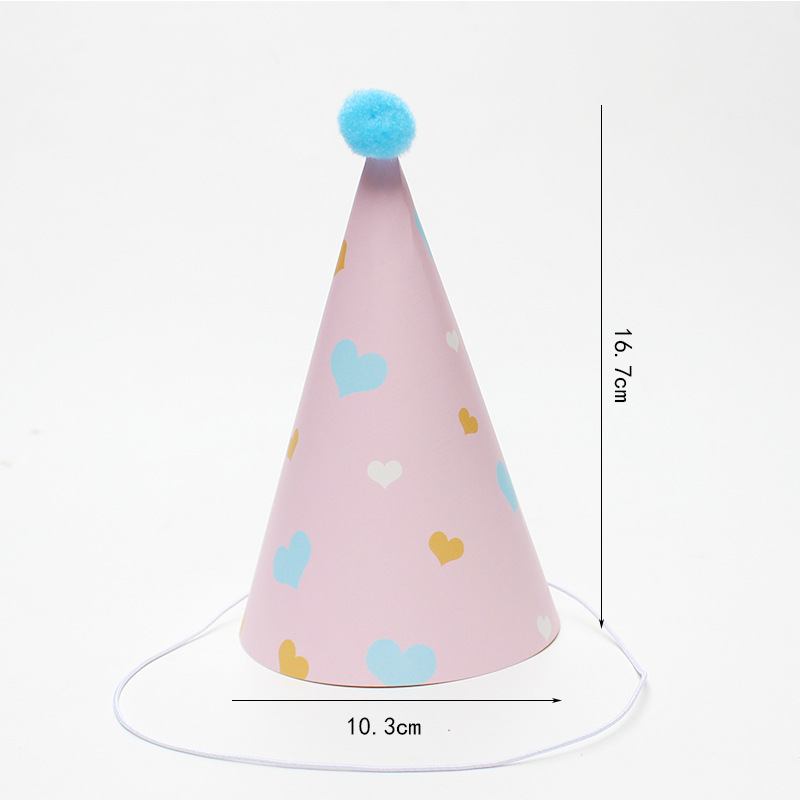 Sombreros de cumpleaños de embalaje independiente, sombreros de fiesta, sombreros de punta, sombreros de fiesta para bebés, sombreros de pastel