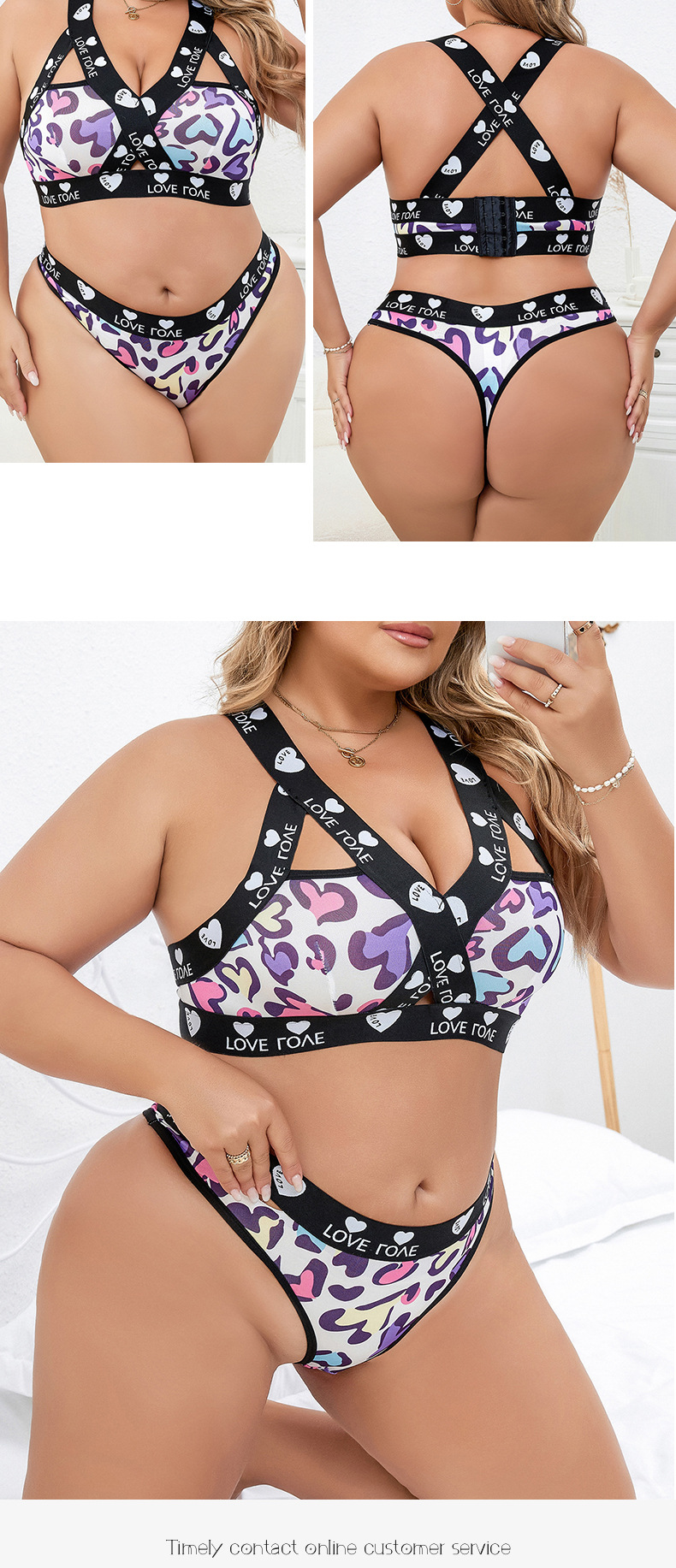 Dames bh en string set, sexy lingerie met open rug_voghion.com