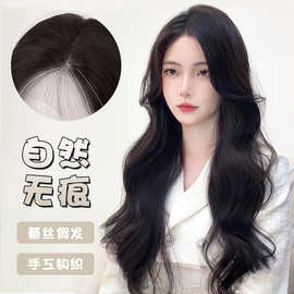 跨境直销前蕾丝假发女长发自然全头套式大波浪长卷发仿真人假发套