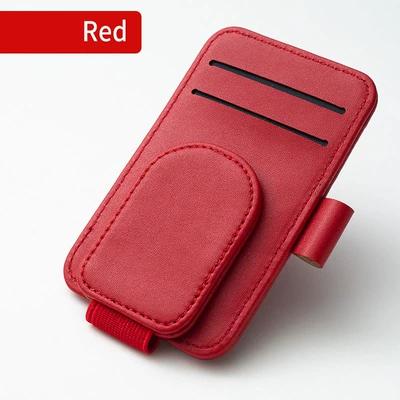 Glasses Clip, Car Sun: Car Glasses Clip/Bill Clip - red