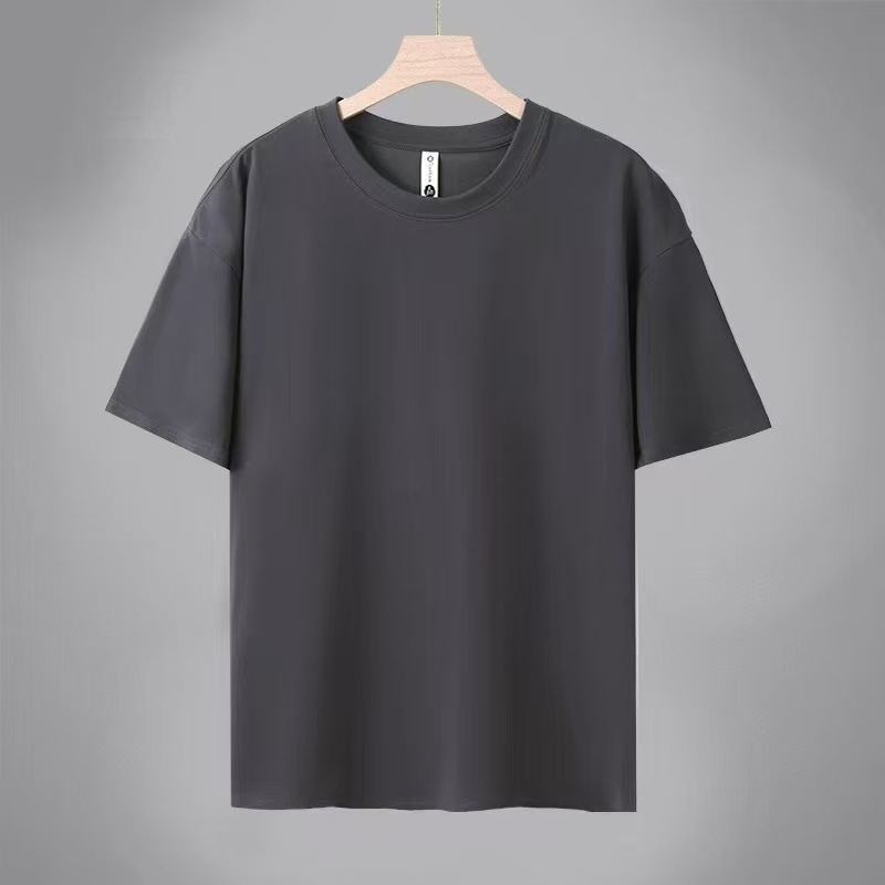 Customized Solona Round Neck Short-Sleeved Pure Color T-Shirt Men's Summer Cool Loose Bottoming Shirt High-End Short-Sleeved T-Shirt