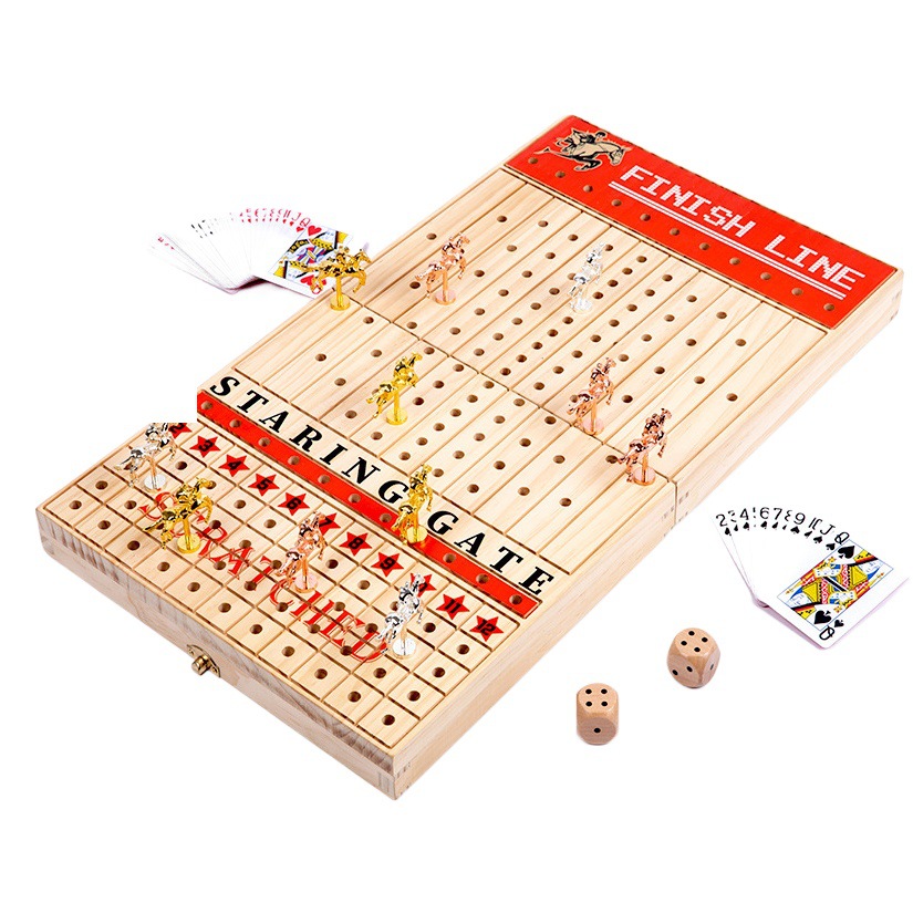 Cross-border Amazon plegable carreras de caballos ajedrez juego de tablero juego de carreras de caballos niños adultos batalla interactiva pensando juguetes educativos