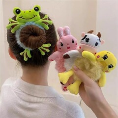 新しい秋と冬の漫画ぬいぐるみ猫ヘアバンドシンプルなヘアゴムバンド毛皮のようなヘアバンド女の子パンダ