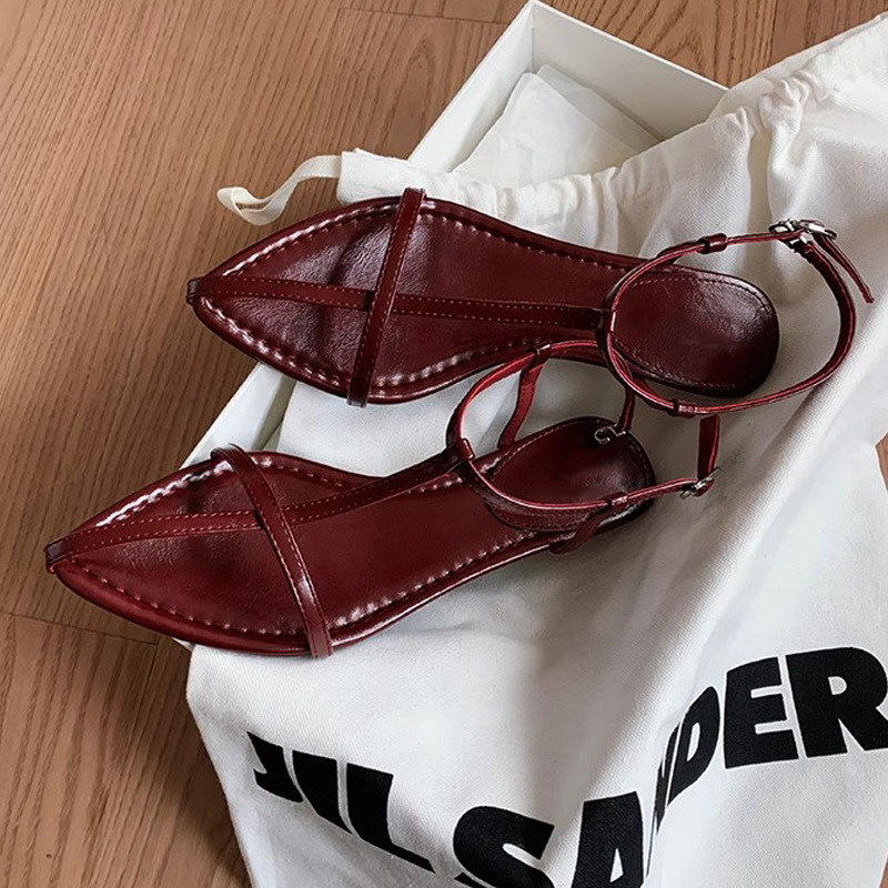 Madre de uva de verano nuevo temperamento tacones de pendiente personalidad de tacones altos sandalias con dedos delgados sandalias de hebilla para mujeres