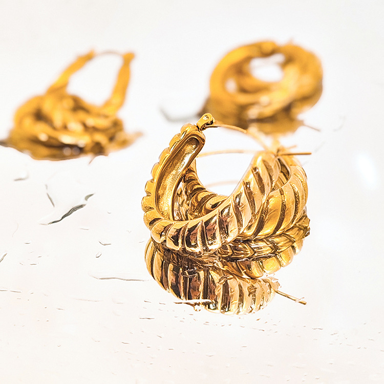 11g Weight 0.05µm-0.08µm Gold Plating Thickness PVD Coated Gold Plating Process 304 Stainless Steel Ear Needle Material 14K Real Gold Plated, Real Gold Plated Plating Material Hoop Earrings Classification 1 Pair Quantity Daily Occasion 304 Stainless Steel Material Geometric Pattern Women's Gender Simple Style Style Waterproof Non Tarnish, Plating Craft PVD Coated 18K Gold Real Gold Plated Geometric Stainless Steel Simple Style Waterproof Non Tarnish Hoop Earrings 4