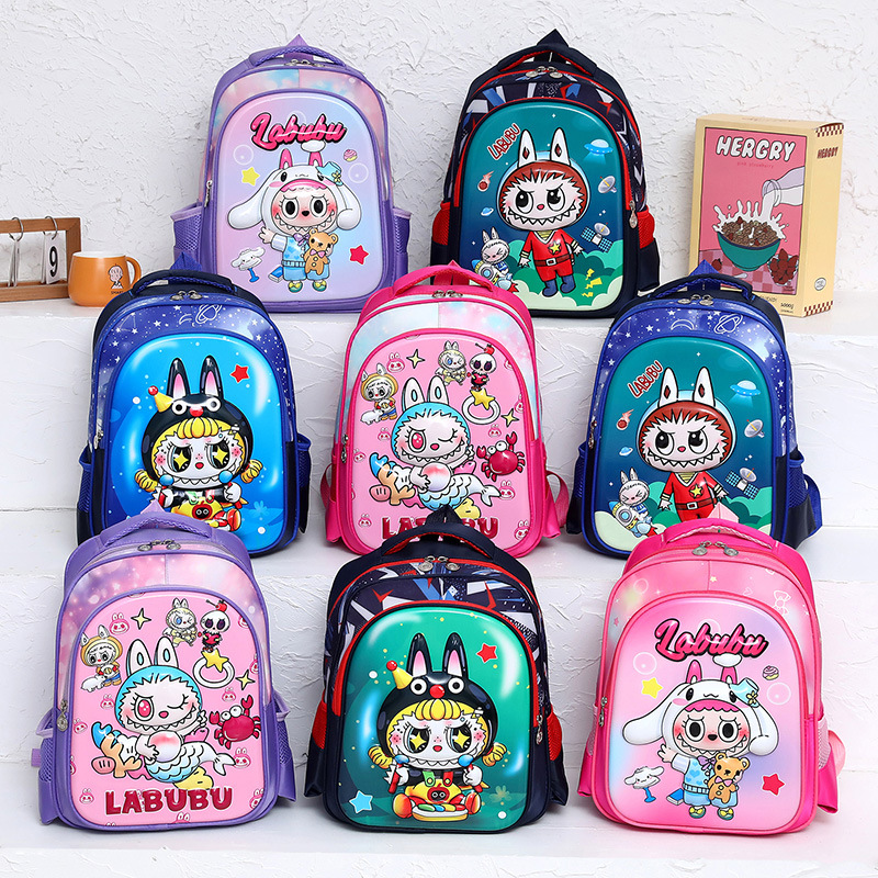 labubu mochila de hombro mochila de tela para niños mochila de jardín de infantes de gran capacidad coreana mochila de niños y niñas mochila de estudiantes
