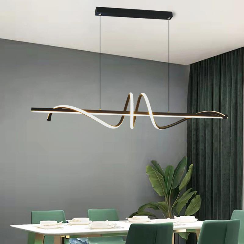 Lámparas de gabinete curvas de bar de año moderno 2023 simple comedor nórdico creativo simple nueva lámpara de mesa larga