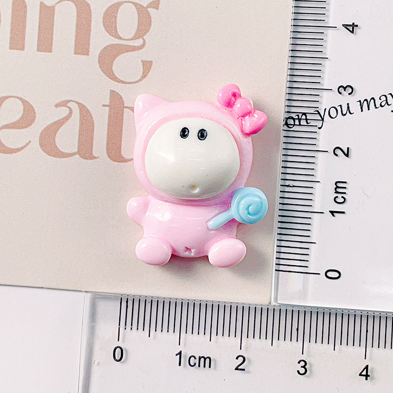 Dibujos animados colorido cara grande muñeca animal resina accesorios DIY crema pegamento tocado accesorios para el cabello hecho en casa teléfono caso material