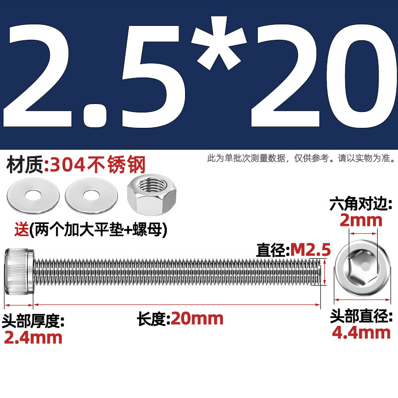 Винт шестигранный Tianzhuo Hardware M2.5*20
