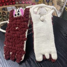 尼泊尔手工羊毛毡文艺清新可爱卡通创意斜跨手机包百搭小众儿童包