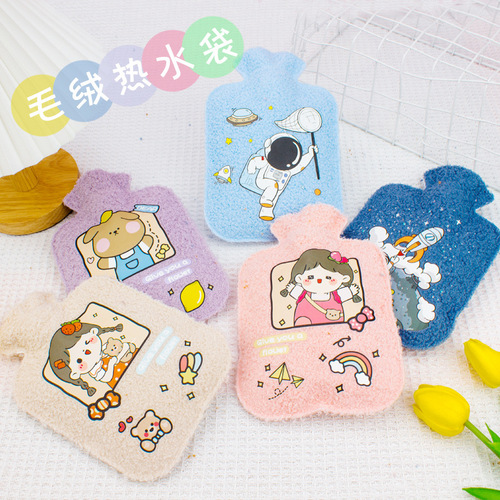 Creative mini water-filled hot water bottle hand warmer plush cartoon water-filled hot water bottle plush student cute warm baby