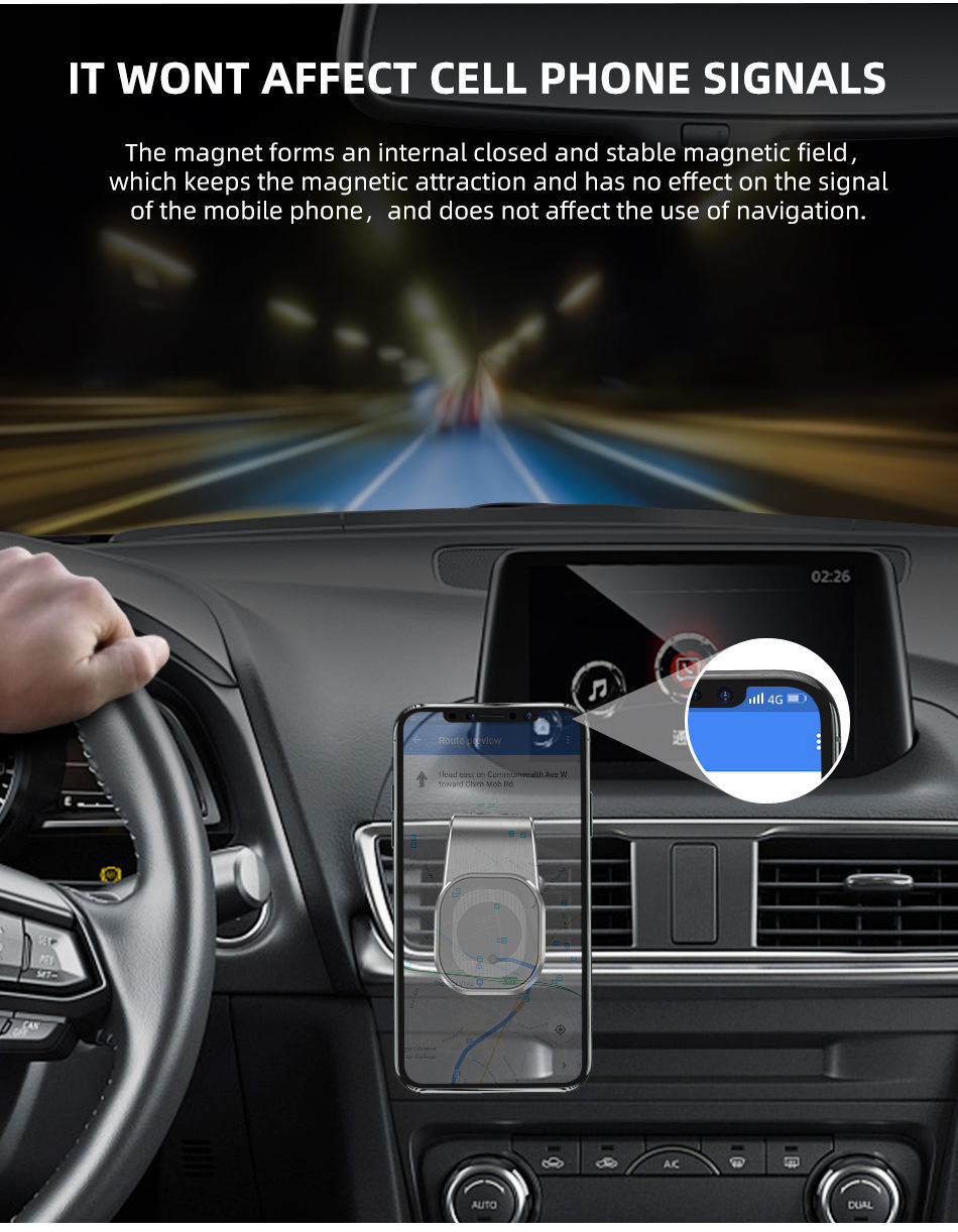 Creative new magnetic car mobile phone holder strong magnetic 7L navigation car air outlet mobile phone holder