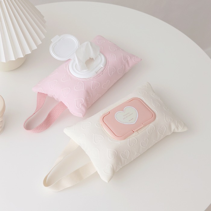 Ins-style Large-capacity Three-dimensional Love Withdrawable Travel Portable Storage Tissue Box Wet Wipes Storage