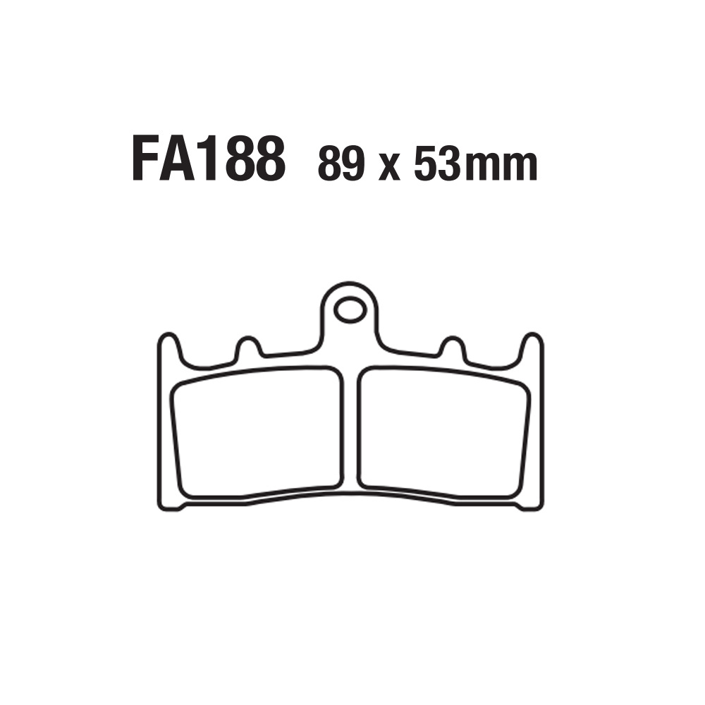 Paña de freno de motocicleta Paña de freno de freno de goma Piel de freno FA188 GSF GSX 1200 1300 1400