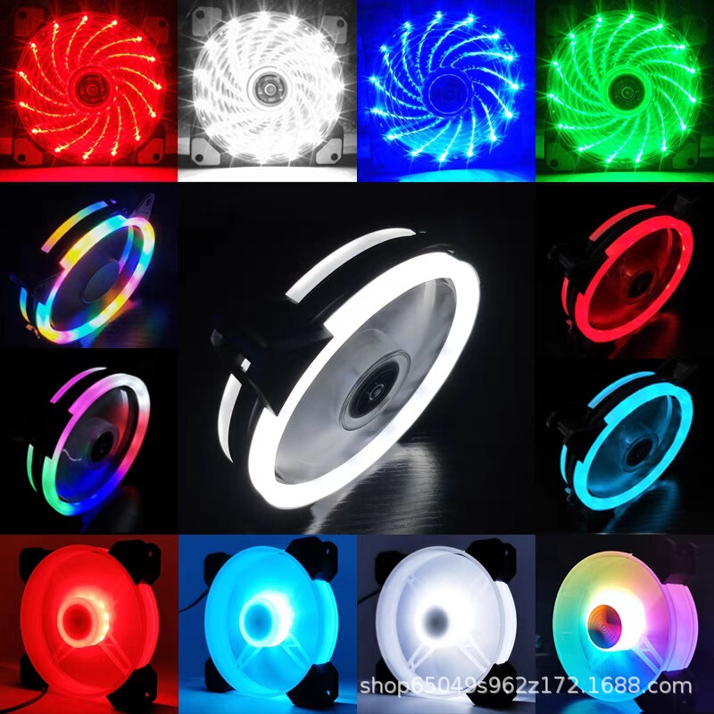 Factory Direct supply 12cm chassis fan RGB colorful fan desktop computer chassis cooling LED luminous mute