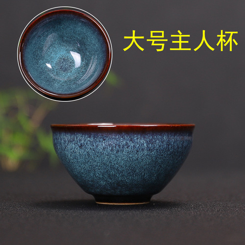 Kiln-changed multi-color ceramic tea cup Kung Fu tea set single cup tea cup master cup large tea cup tea bowl